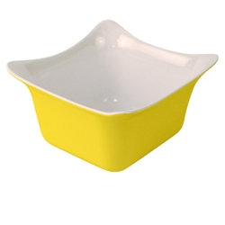 Saladeschaal Fleur Crock gn 1/4 melamine kleur wit/geel Dalebrook