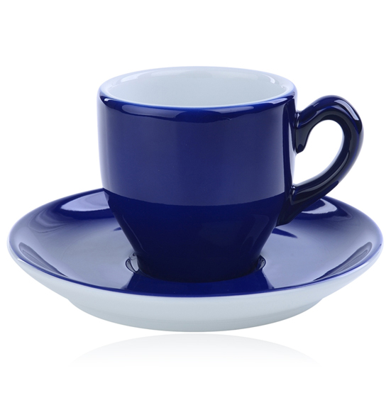 koffiekop en schotel model pisa kobalt blauw mix match