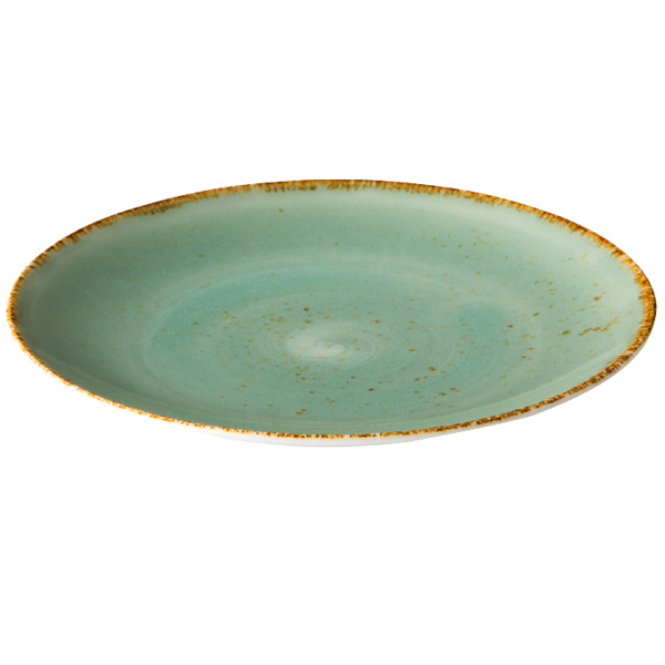 Q authentic coupe bord aqua blauw 27,7 cm 6stuks