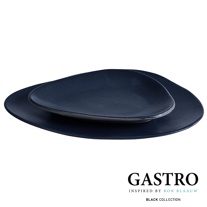 gastro black collection serveerbord ovaal mat zwart organic stoneware ron blaauw servies