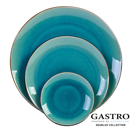 Gastro servies seablue collection organic stoneware coupebord Ron Blaauw servies