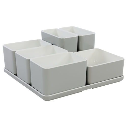 Cube organizer set18 kleur lichtgrijs melamine