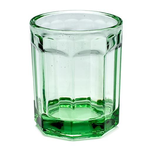 drinkglas medium 22cl geperst glas transparant groen fishfish serax servies