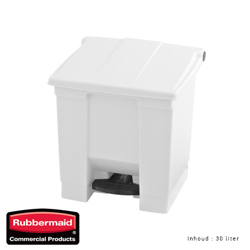 Rubbermaid step on classic afvalcontainer wit 30liter