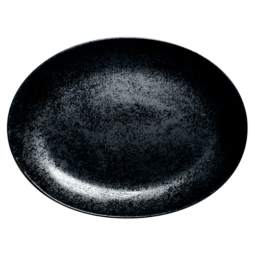 Schaal ovaal afm 36cm Carbon Zwart Karbon Rak Porcelain