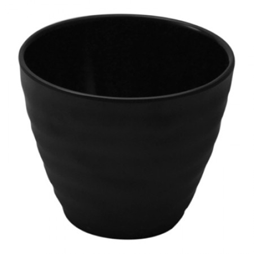 Schaal diam. 11x(h)9cm. inh. 350ml. kleur zwart rippled pot Dalebrook