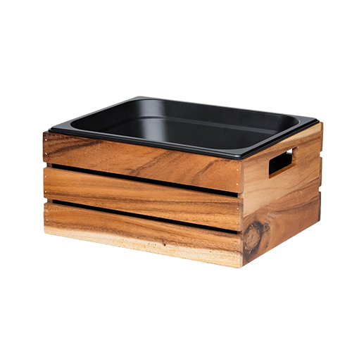 Buffetkistje gn 1/2 afm. 32,5x26,5x(h)15,3cm. acacia hout