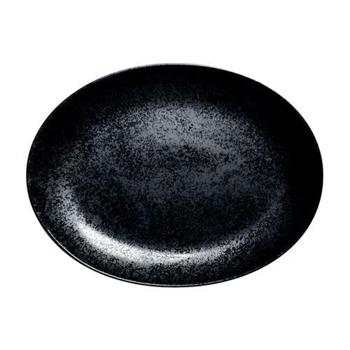 Schaal ovaal afm 32cm Carbon Zwart Karbon Rak Porcelain