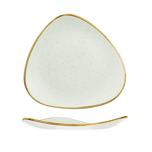 Bord driehoekig kleur Barley White afm. 26,5cm. Churchill Stonecast