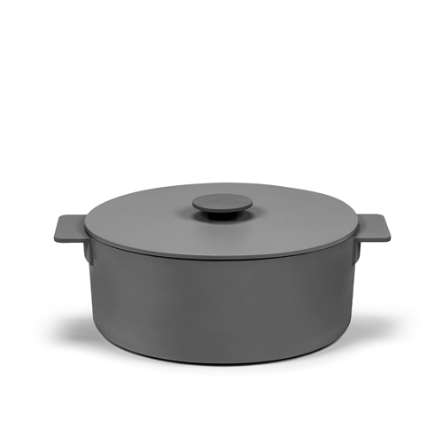 Pot diam 29cm Enamel Cast Iron Black surface by sergio herman serax
