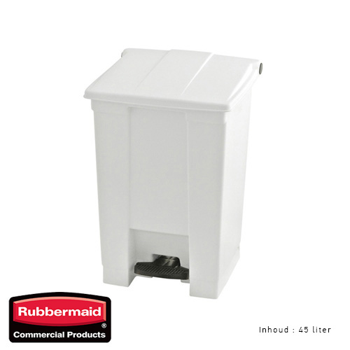 Rubbermaid step on classic afvalcontainer wit 45liter