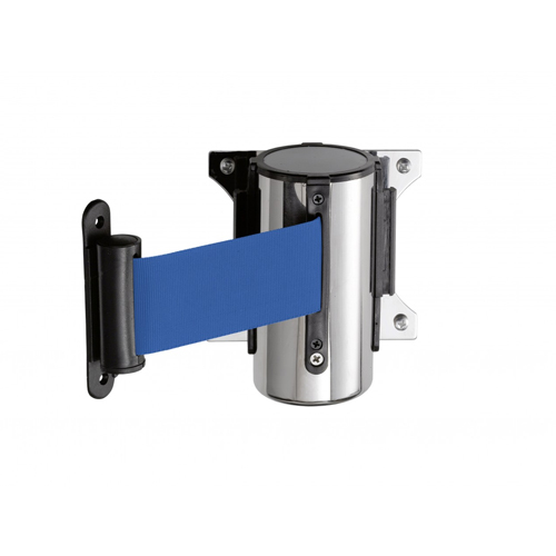 Afzetband v wandmontage chroom trekband 300cm blauw
