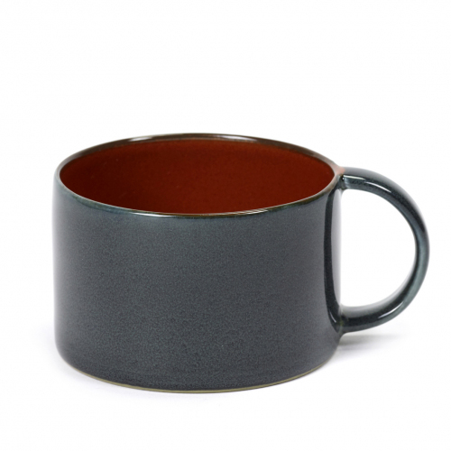 Koffiebeker diam 8cm kleur rust dark blue