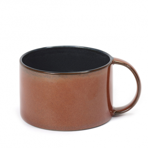 Koffiebeker diam 8cm kleur dark blue rust