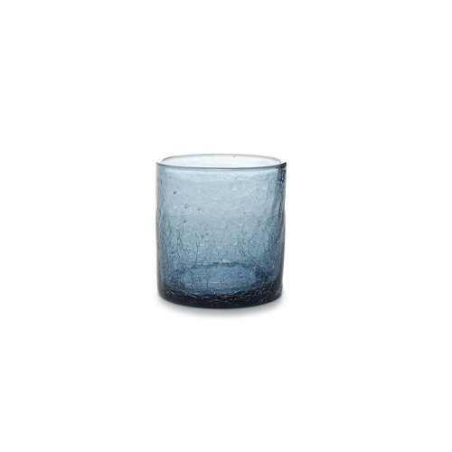 Glas crackle 22cl blauw f2h