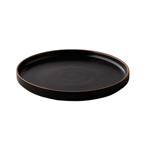 Bord laag diam 20cm japan zwart q authentic