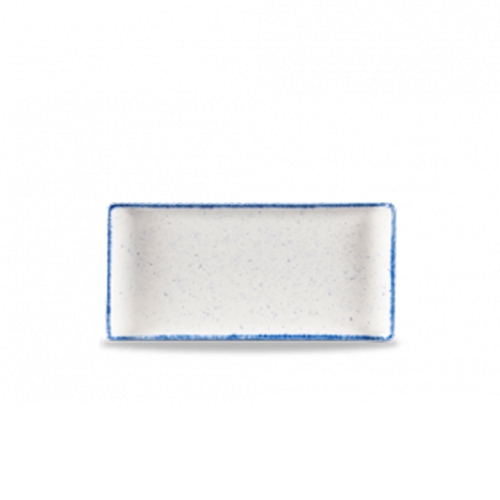 echthoekige serveerschaal afm 30x145cm churchill stonecast hints indigo blue