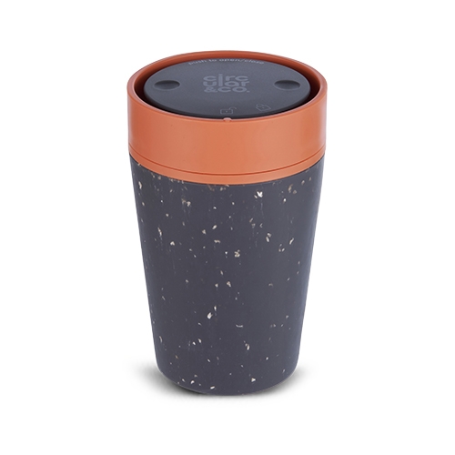 rinkbeker circulare cup inh 227ml black en sundown orange