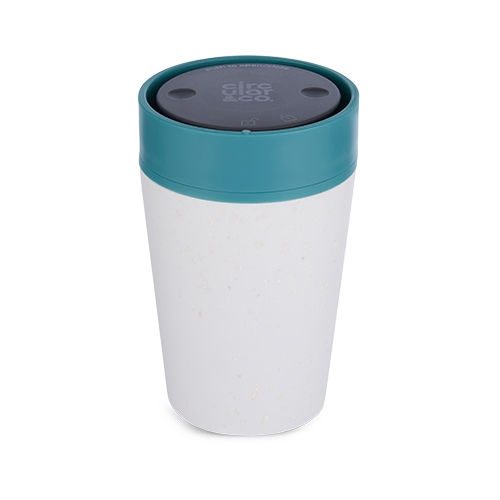 rinkbeker circulare cup inh 227ml cream en aquamarine green