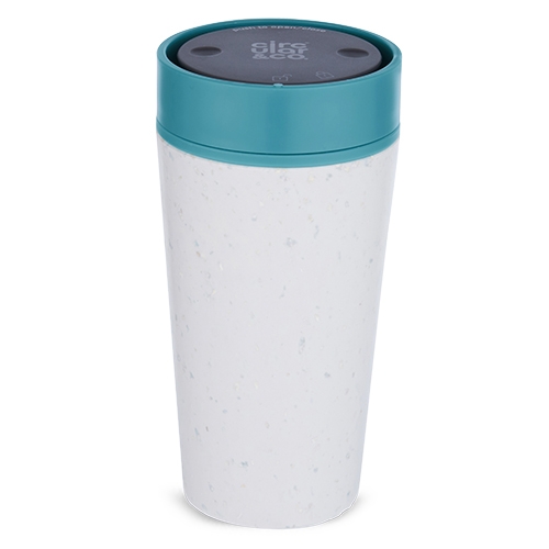 rinkbeker circulare cup inh 340ml cream en aquamarine green