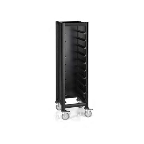 egaalwagen voor 10 dienbladen afm 515x475x165cm zwart aluminium