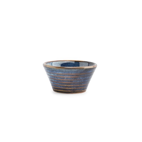 om diam 8cm hgt 4cm conisch blauw line f2d