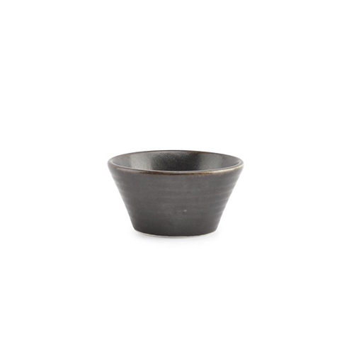 om diam 8cm hgt 4cm conisch zwart line f2d