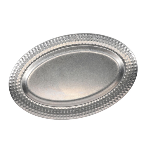 erveerschaal afm 41x265cm met gestructureerde rand antique zilver serve bonbistro