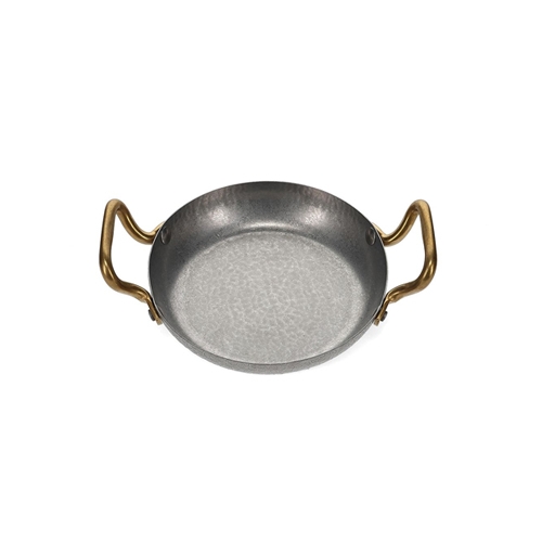 erveerschaal diam 18cm hgt 35cm met gouden handvat gehamerd antique zilver serve bonbistro