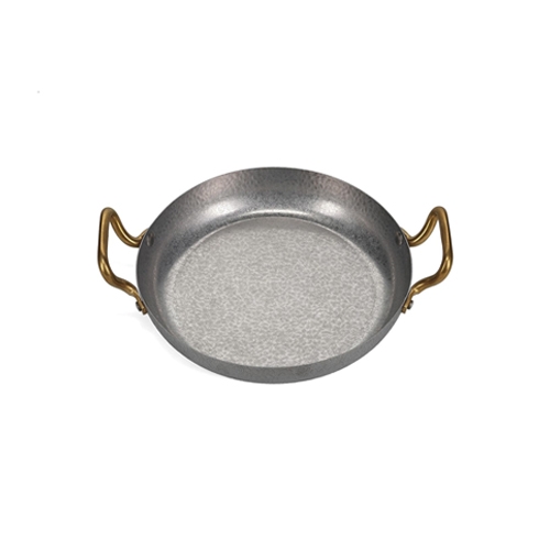 erveerschaal diam 24cm hgt 5cm met gouden handvat gehamerd antique zilver serve bonbistro