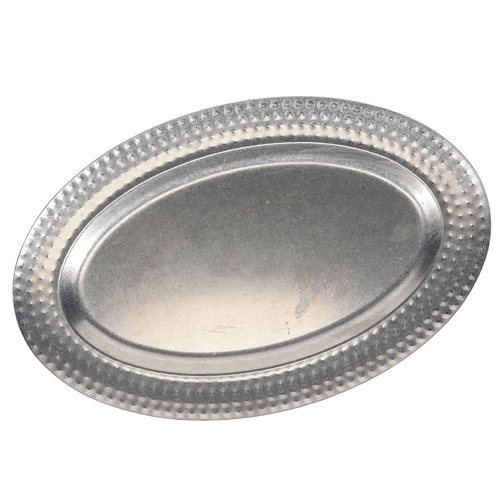 erveerschaal afm 48x31cm met gestructureerde rand antique zilver serve bonbistro