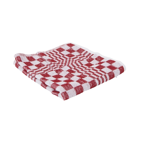 euken handdoek blok rood afm 50x50cm